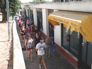 Group walking through the neighbourhood.